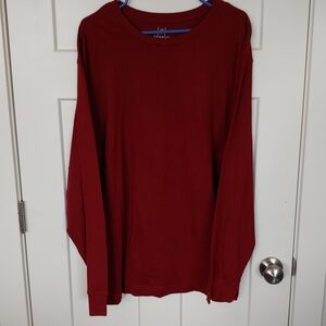 George Men's Deep Rusty Red Long Sleeve Tee